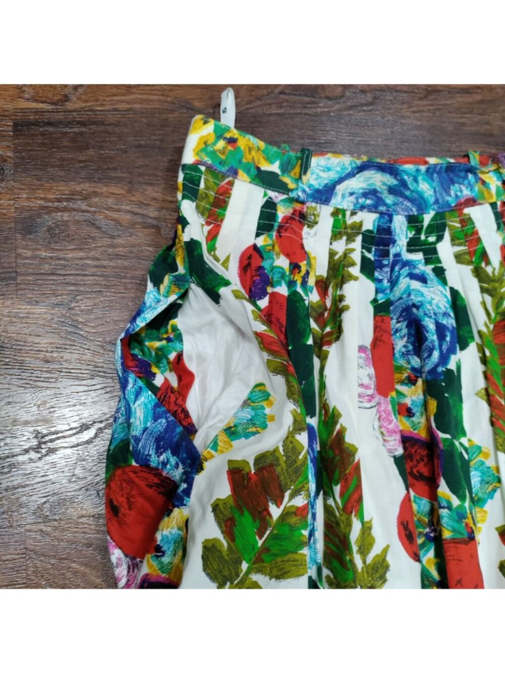 Bianca Floral Twee skirt M Pleated A-Line Floral Modesty Boho Prairie Vintage - Picture 7 of 11